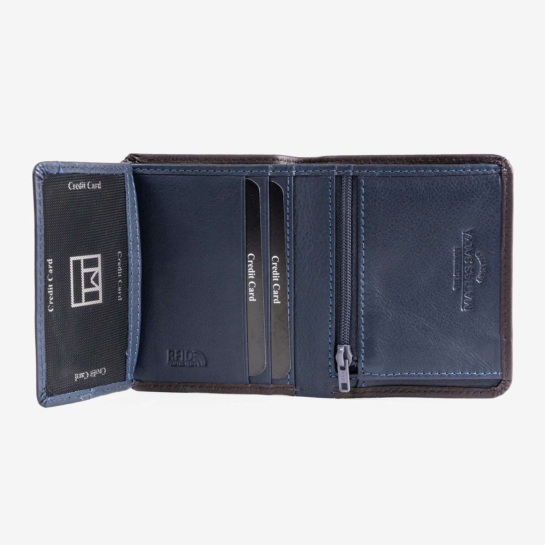 Billetero de Piel con monedero a cremallera Matties New Nappa Café - Imagen 3