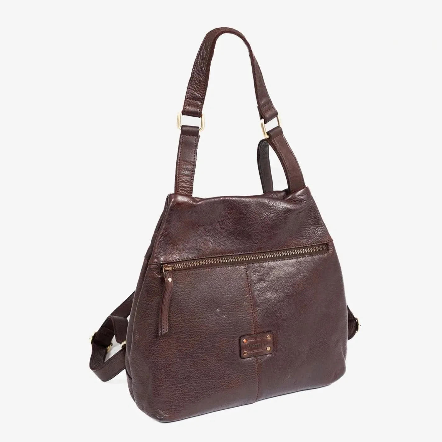 Mochila Piel Lavada Antirrobo Matties color Marrón - Imagen 2