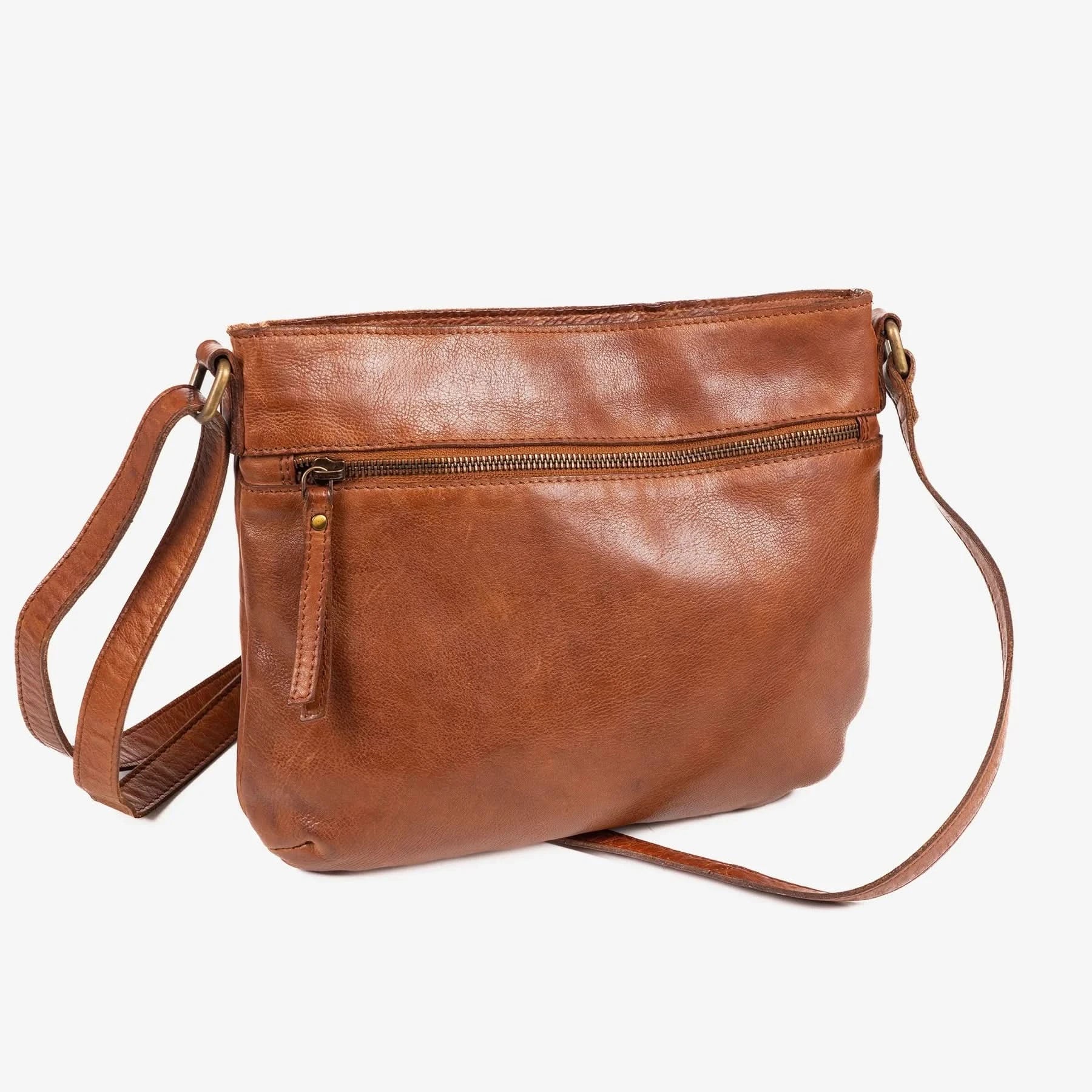 Bolso Bandolera Mediana Piel Lavada Matties Cuero - Imagen 4