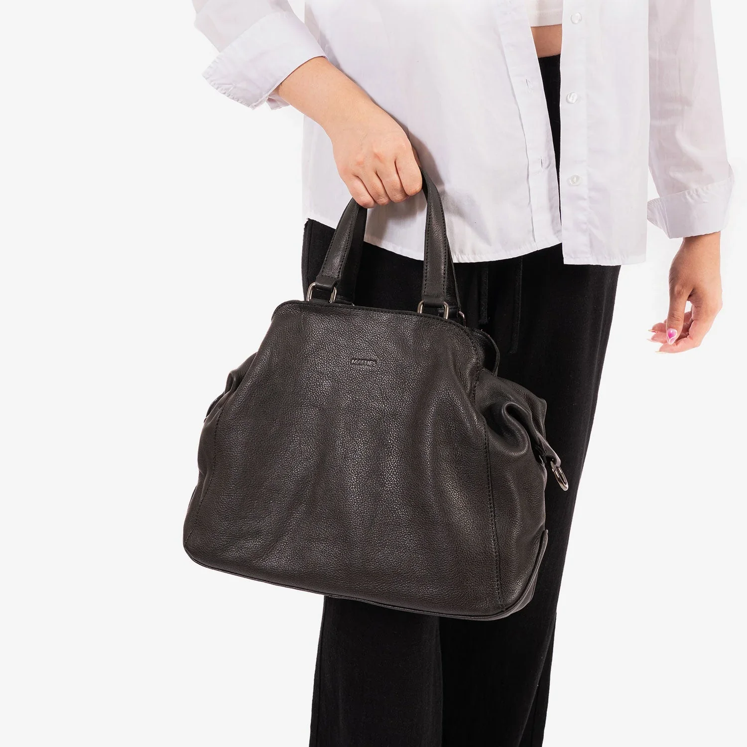 Bolso de mano con Bandolera Piel Matties Eva Negro - Imagen 3