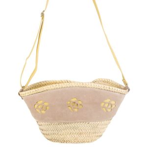 Capazo con piel serraje Kbas Mostaza