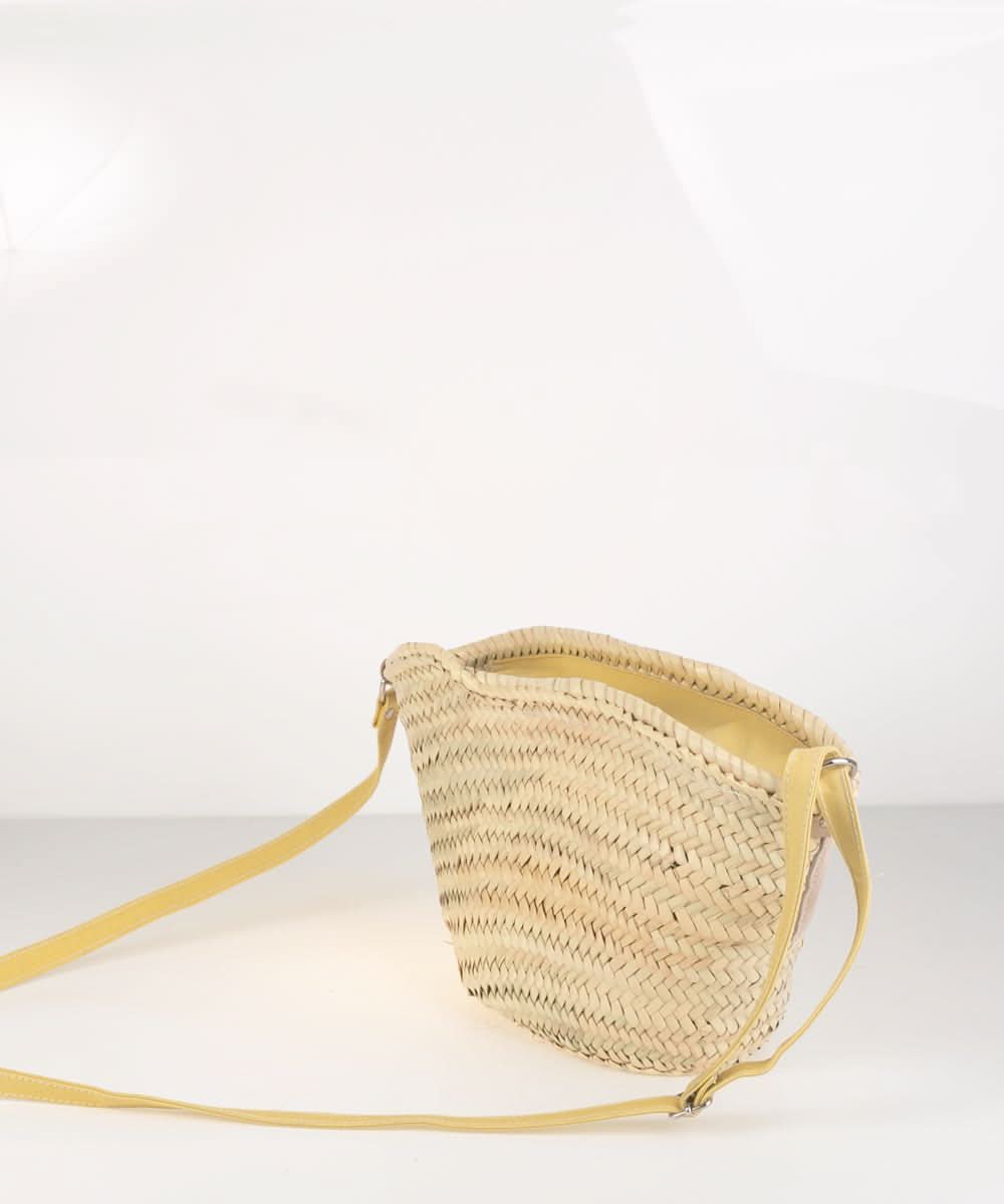 Capazo con piel serraje Kbas Mostaza - Imagen 4