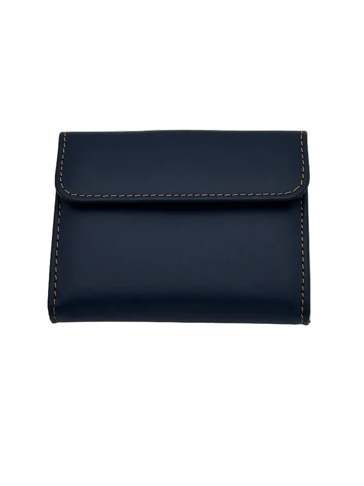 Billetero de Piel Vacuno Monedero Clic Amichi Lienzo Azul 11x8,5cm - Imagen 4