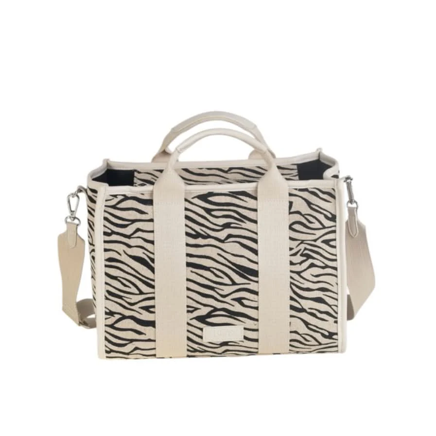 Bolso tote de mano con bandolera Kbas Cebra - Imagen 2