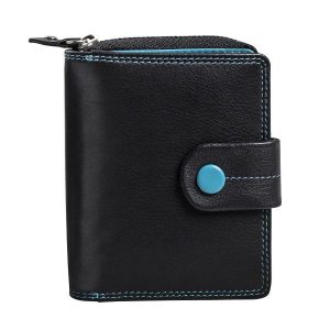 Billetero pequeño de Piel (10,5x9cm) monedero de cremallera Matties Multicolour