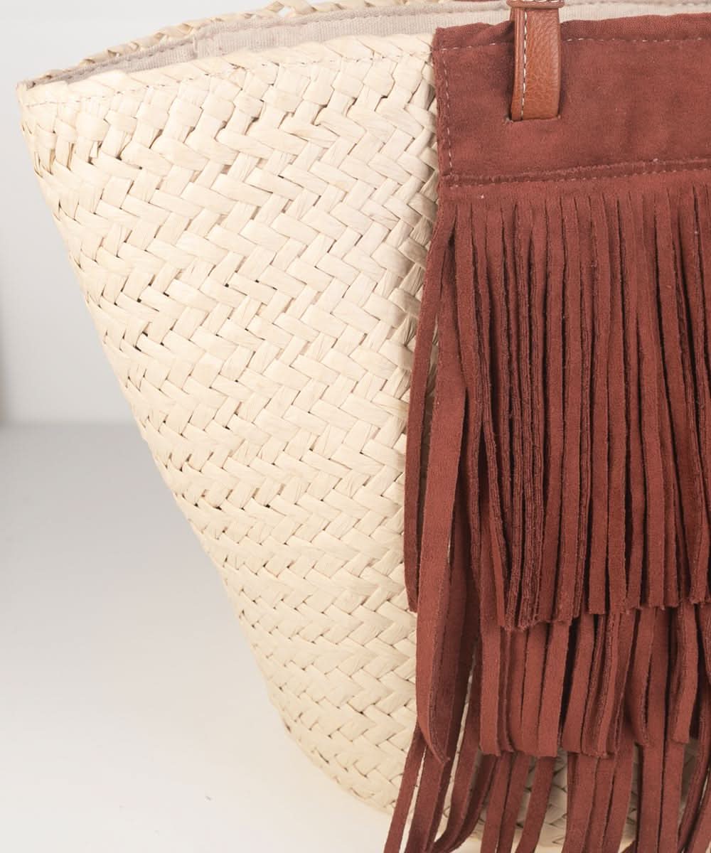 Capazo flecos Kbas Cuero - Imagen 3