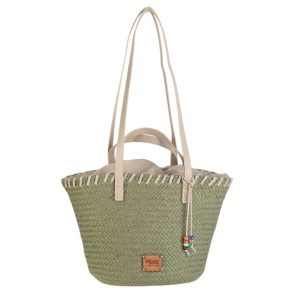 Capazo pequeño fibra natural Kbas color Kaki