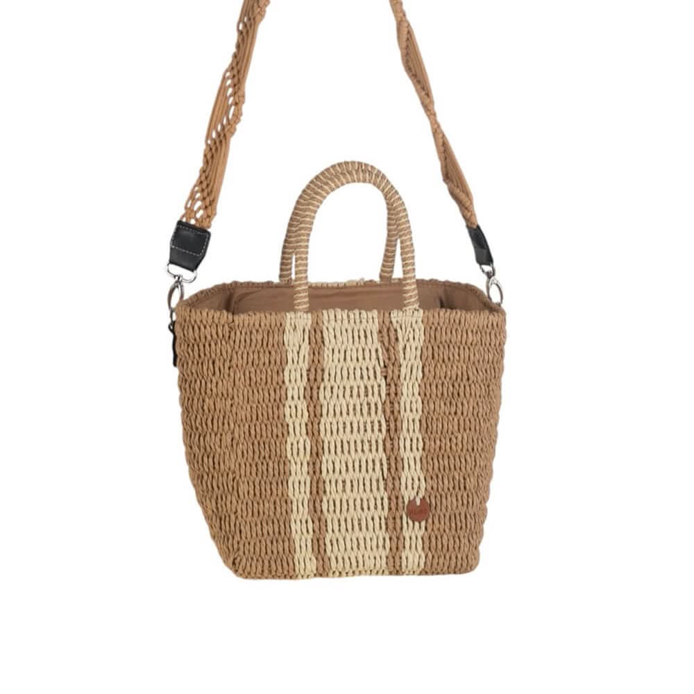 Bolso de Mano con Bandolera fibra natural Kbas Tostado - Imagen 2