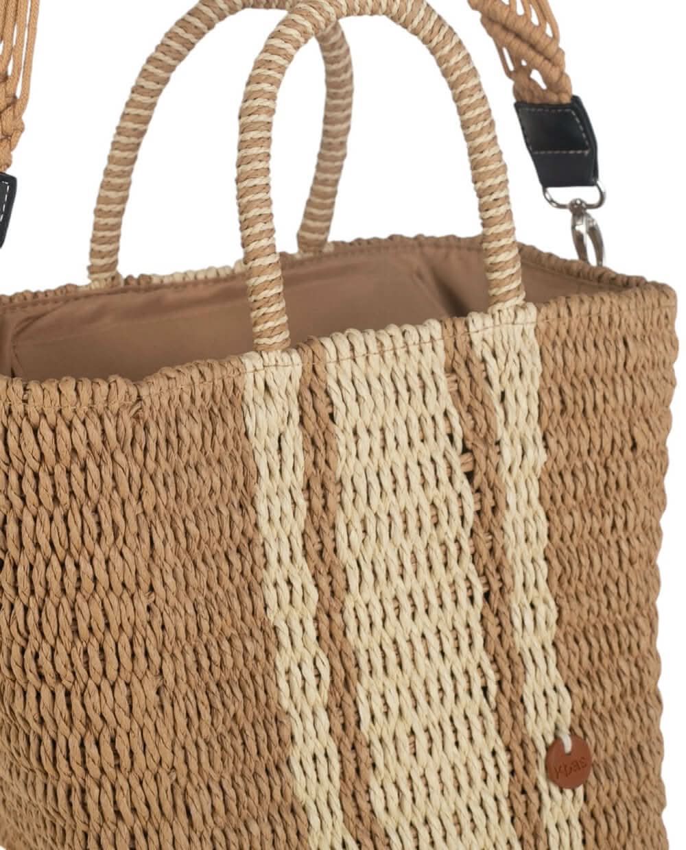 Bolso de Mano con Bandolera fibra natural Kbas Tostado - Imagen 4