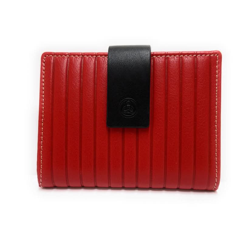 Billetero de Piel (11 X 8.5cm) monedero de clic Lugupell New Ecuador color Rojo - Imagen 2