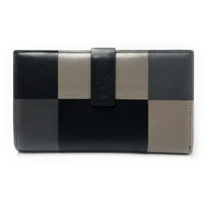 Billetero de Piel Grande (19 X 11cm) monedero de clic Lugupell Pixel Negro