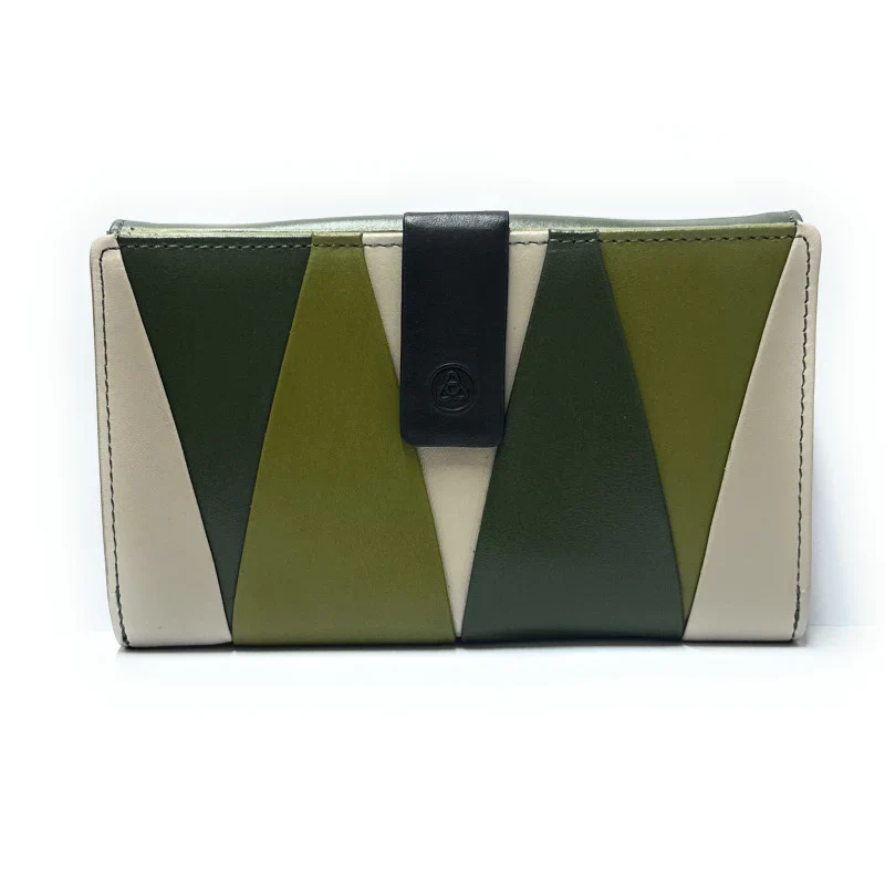 Billetero de Piel Grande (17 X 10.5cm) monedero de clic Lugupell Prisma color Verde - Imagen 2