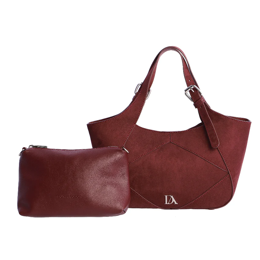 Bolso de mano con Bandolera Don Algodón Urbana Chic Burdeos - Imagen 5