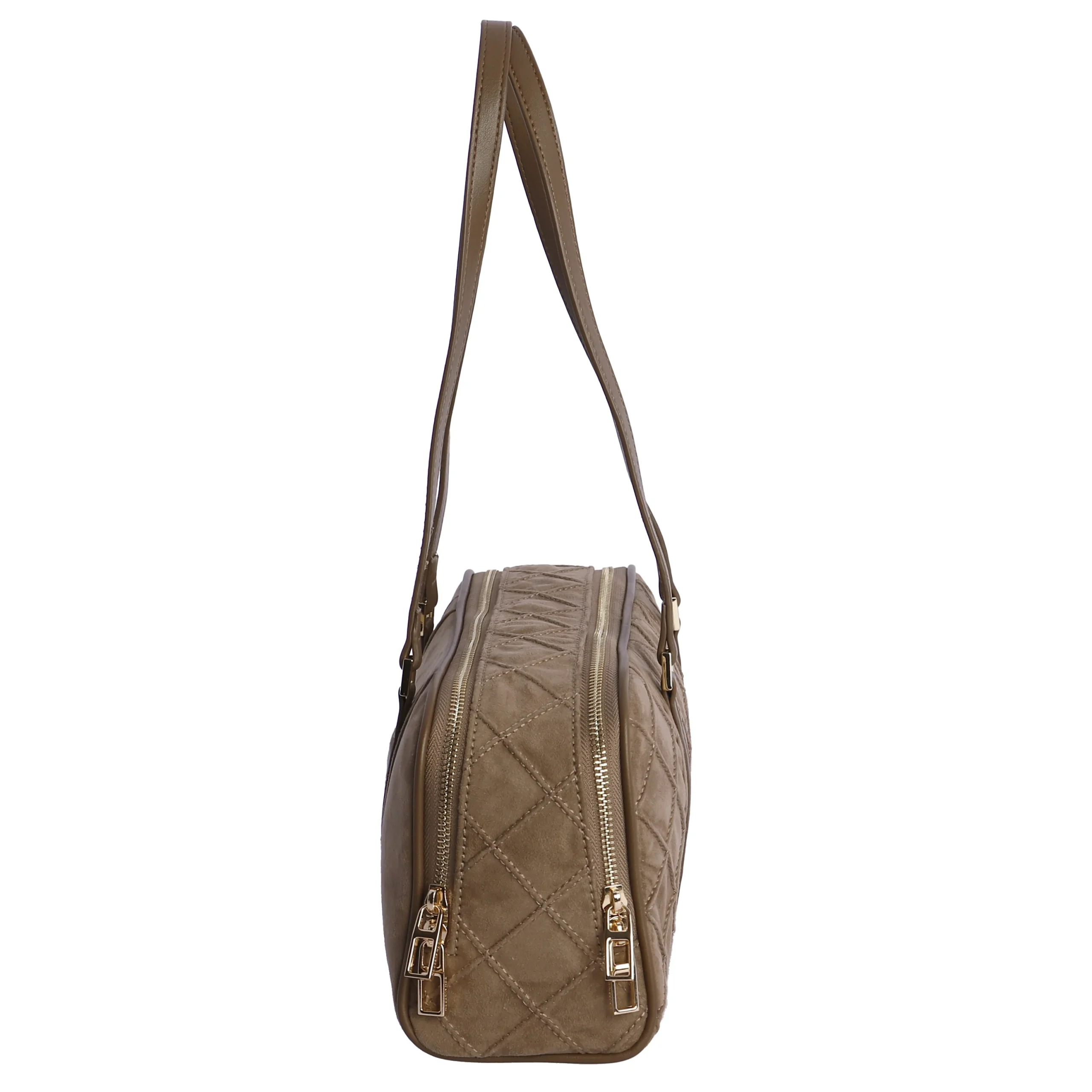 Bolso de Hombro doble compartimento Don Algodón Suede Taupe - Imagen 7