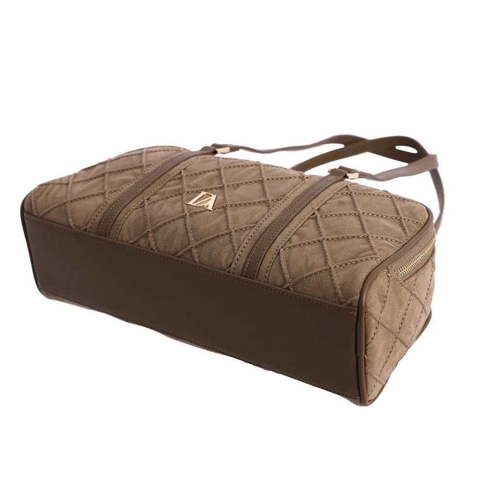 Bolso de Hombro doble compartimento Don Algodón Suede Taupe - Imagen 8