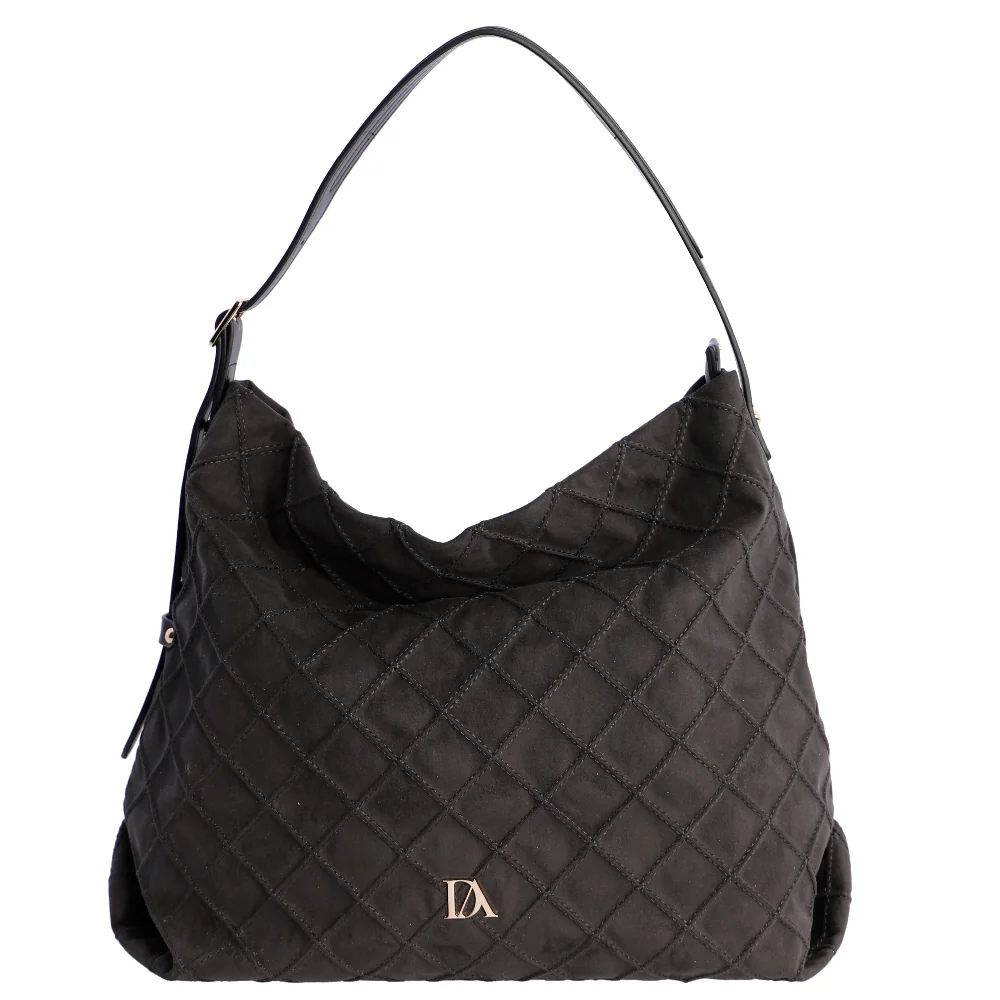 Bolso de Hombro Don Algodón Suede Negro - Imagen 2