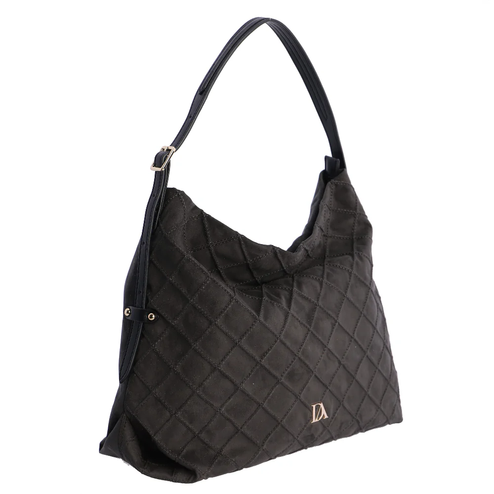 Bolso de Hombro Don Algodón Suede Negro - Imagen 3