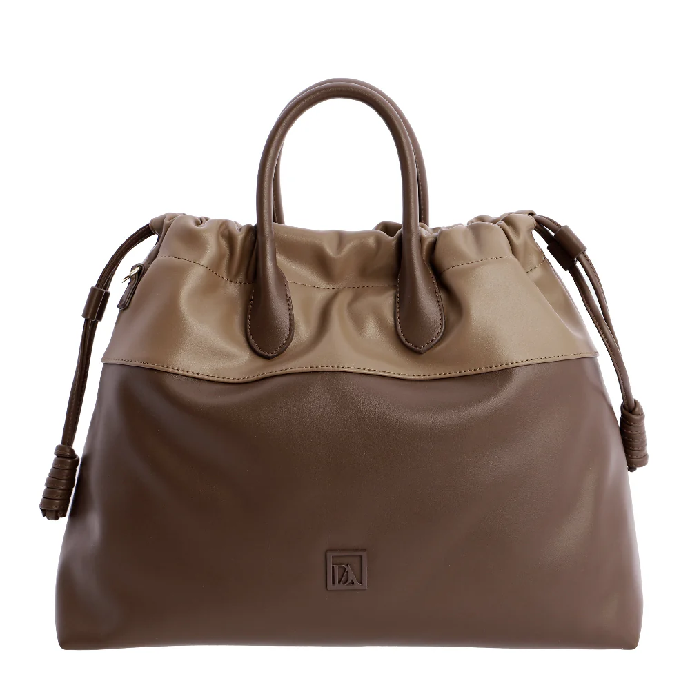 Bolso de mano con Bandolera Don Algodón Bicolor Marrón