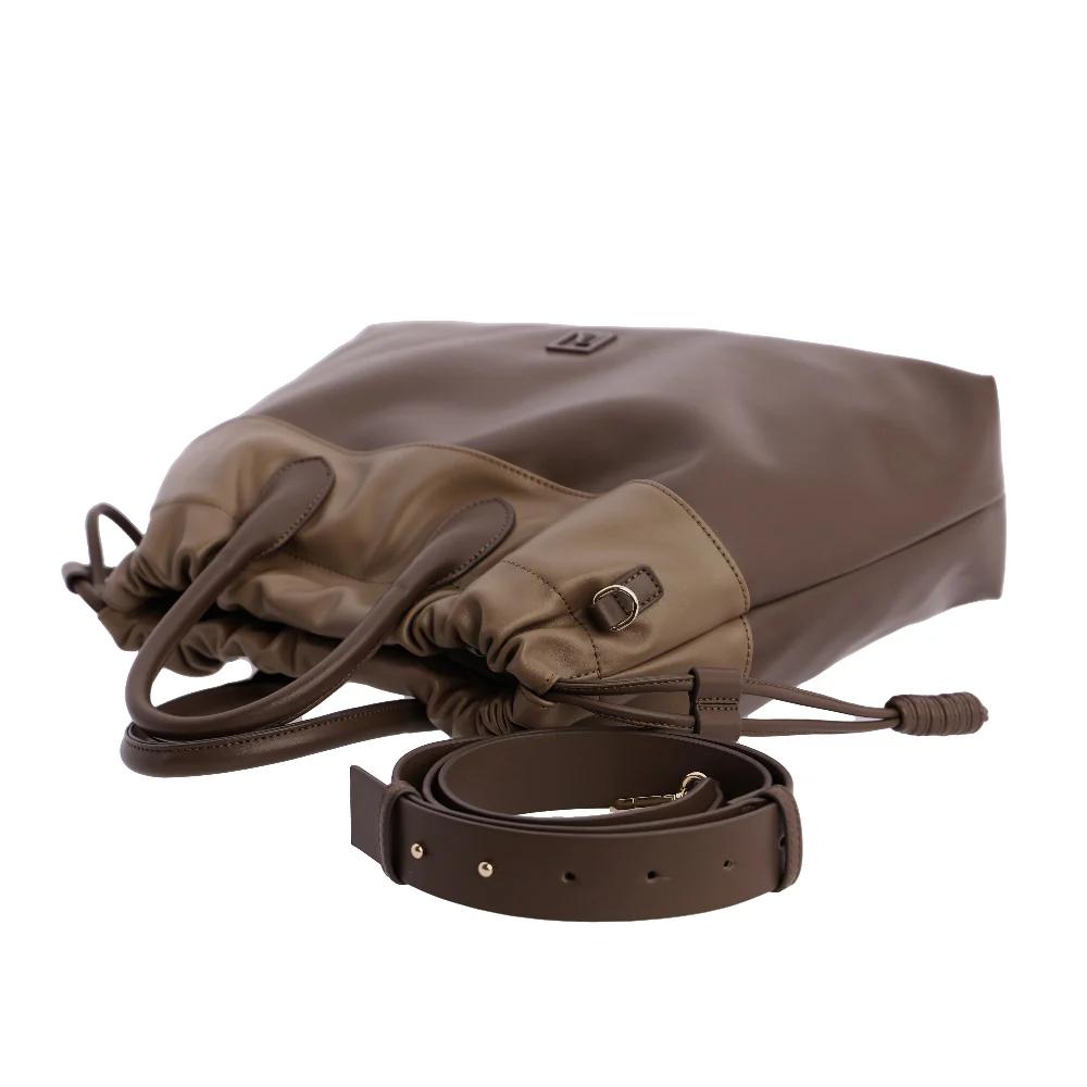 Bolso de mano con Bandolera Don Algodón Bicolor Marrón - Imagen 6