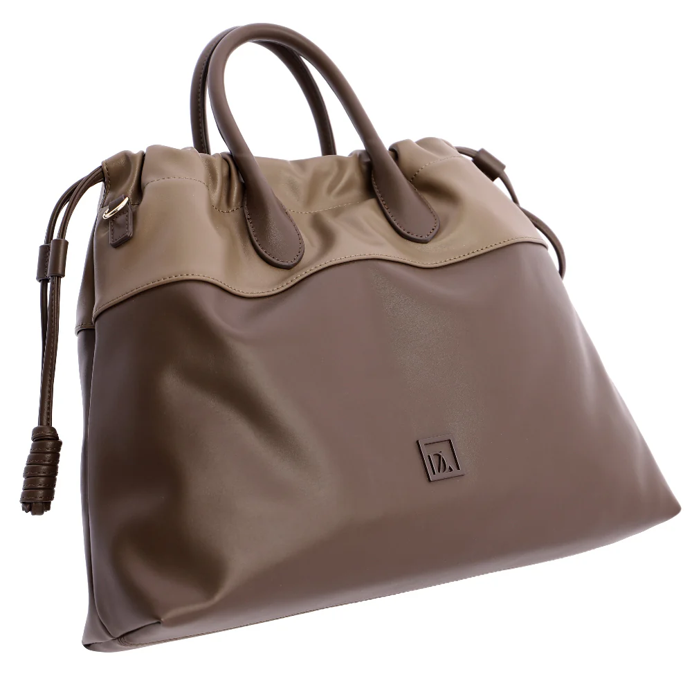 Bolso de mano con Bandolera Don Algodón Bicolor Marrón - Imagen 8