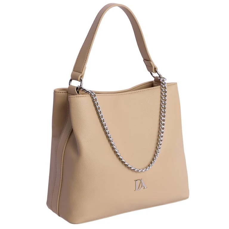 Bolso de Hombro con Bandolera cadena Don Algodón Beige - Imagen 3