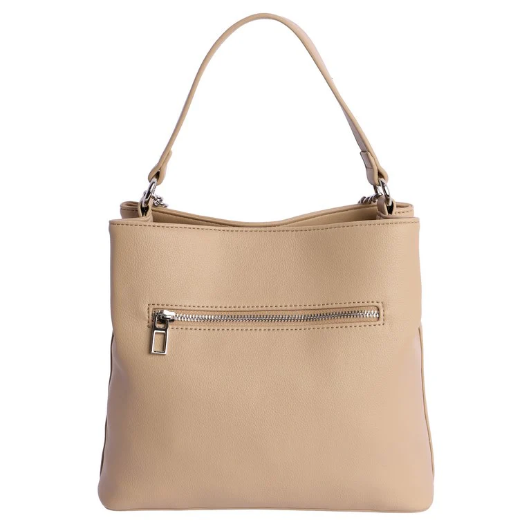Bolso de Hombro con Bandolera cadena Don Algodón Beige - Imagen 4