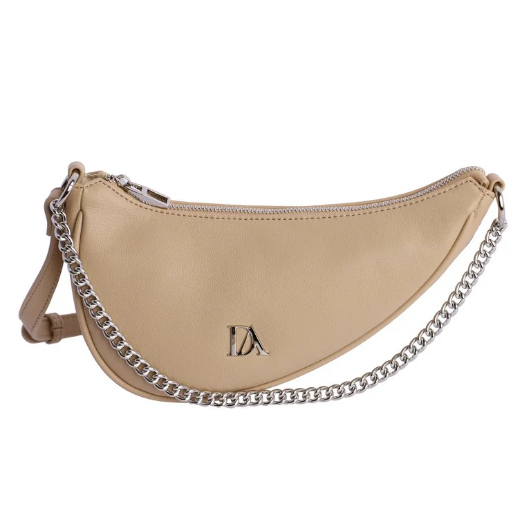 Bolso Bandolera tipo media luna Don Algodón Beige