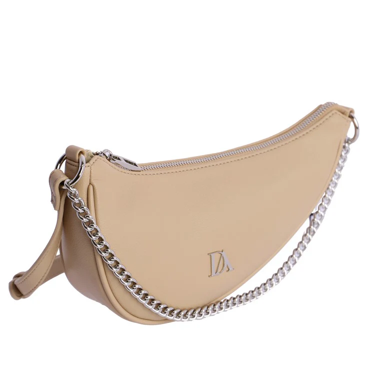Bolso Bandolera tipo media luna Don Algodón Beige - Imagen 3