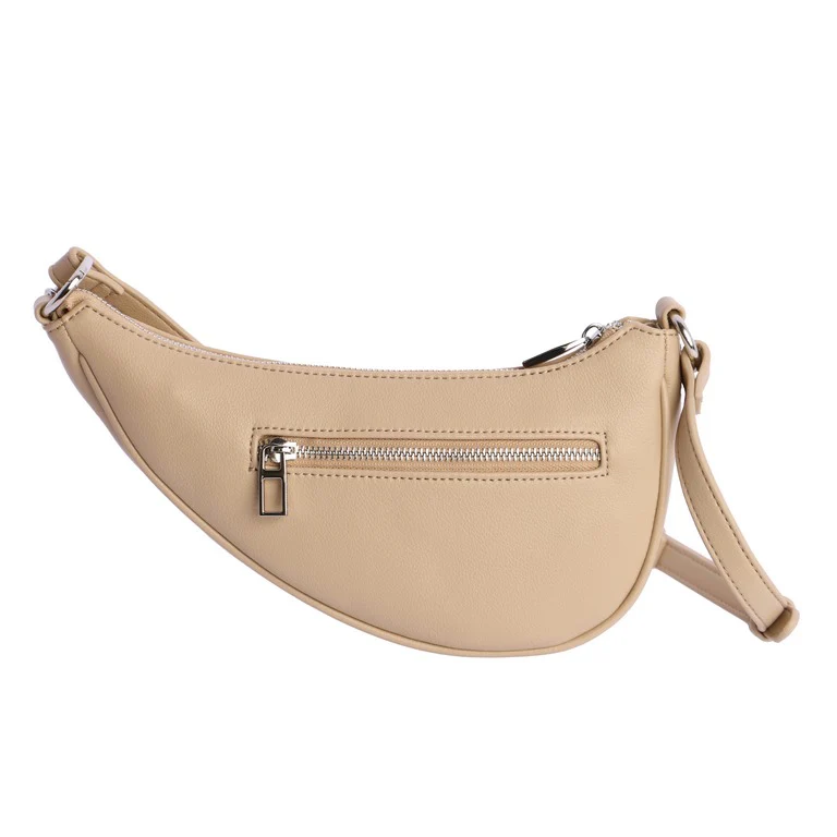 Bolso Bandolera tipo media luna Don Algodón Beige - Imagen 4