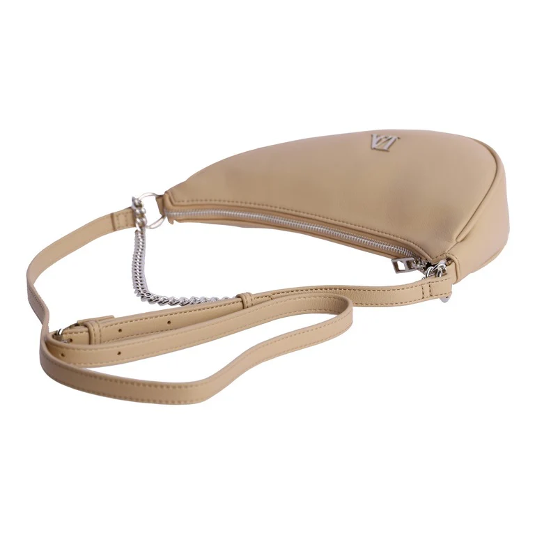 Bolso Bandolera tipo media luna Don Algodón Beige - Imagen 6