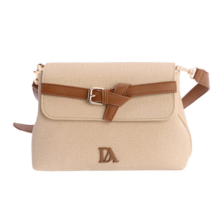 Bolso Bandolera hebilla solapa Don Algodón Camel