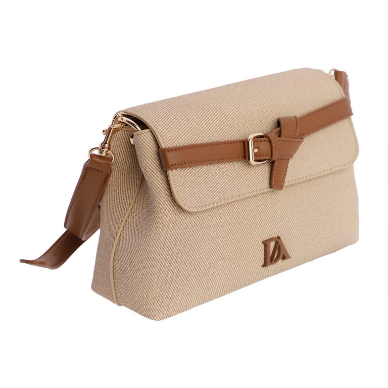 Bolso Bandolera hebilla solapa Don Algodón Camel - Imagen 3