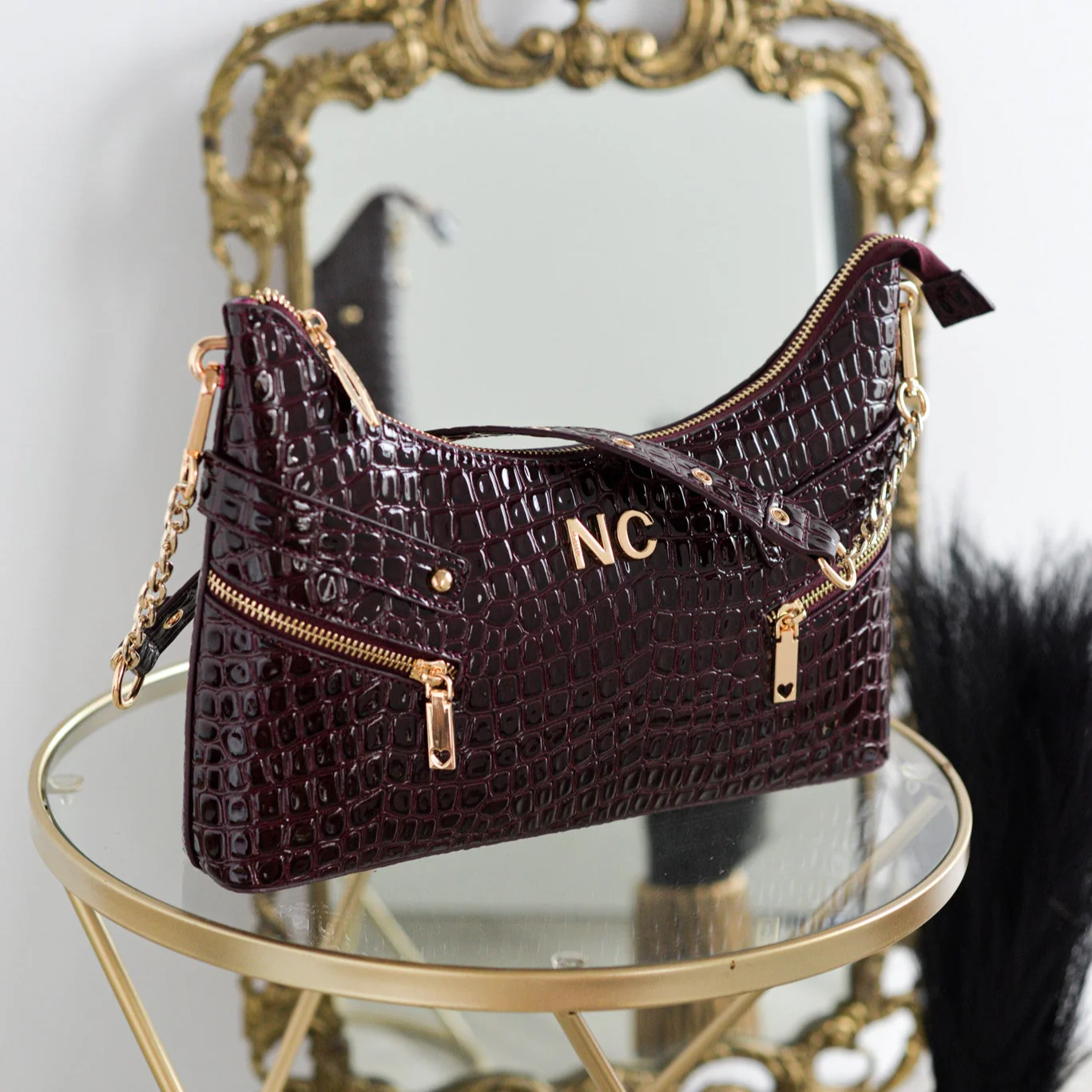 Baguette coco charol cremalleras Noco Vino