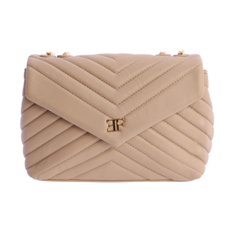 Bolso de hombro solapa Eferri Valeria Beige