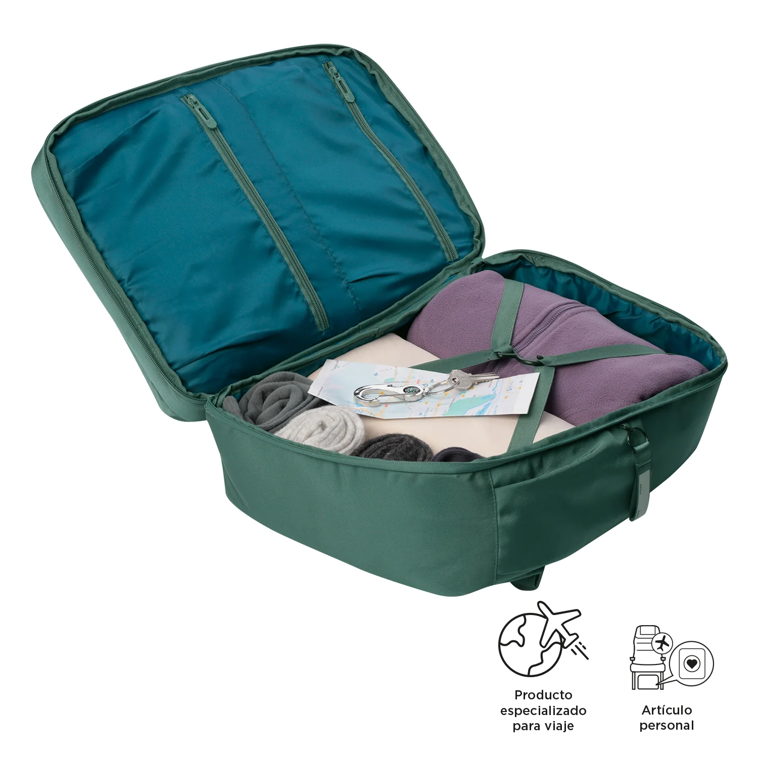 Mochila Porta Ordenador 16" Totto Elan Travel - Silver Pine - Imagen 6