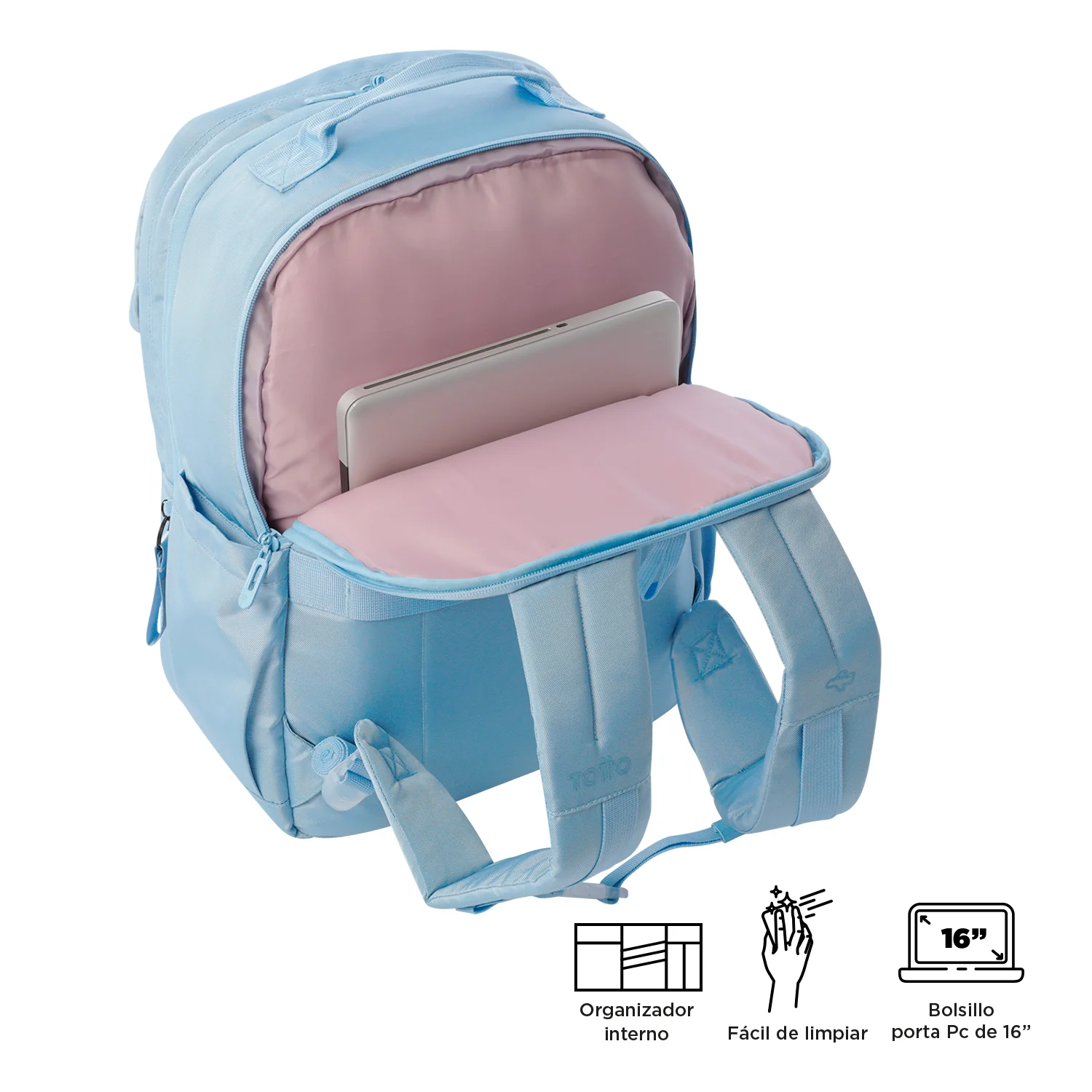 Mochila Porta Ordenador 16" Totto Elan Travel - Angel Falls - Imagen 6