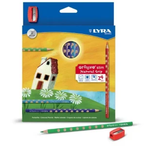 24 LAPICES DE COLORES ANTIDESLIZANTES TRIANGULARES