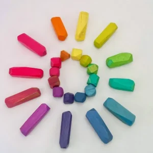 24 GEMAS DE MADERA TONOS PASTEL