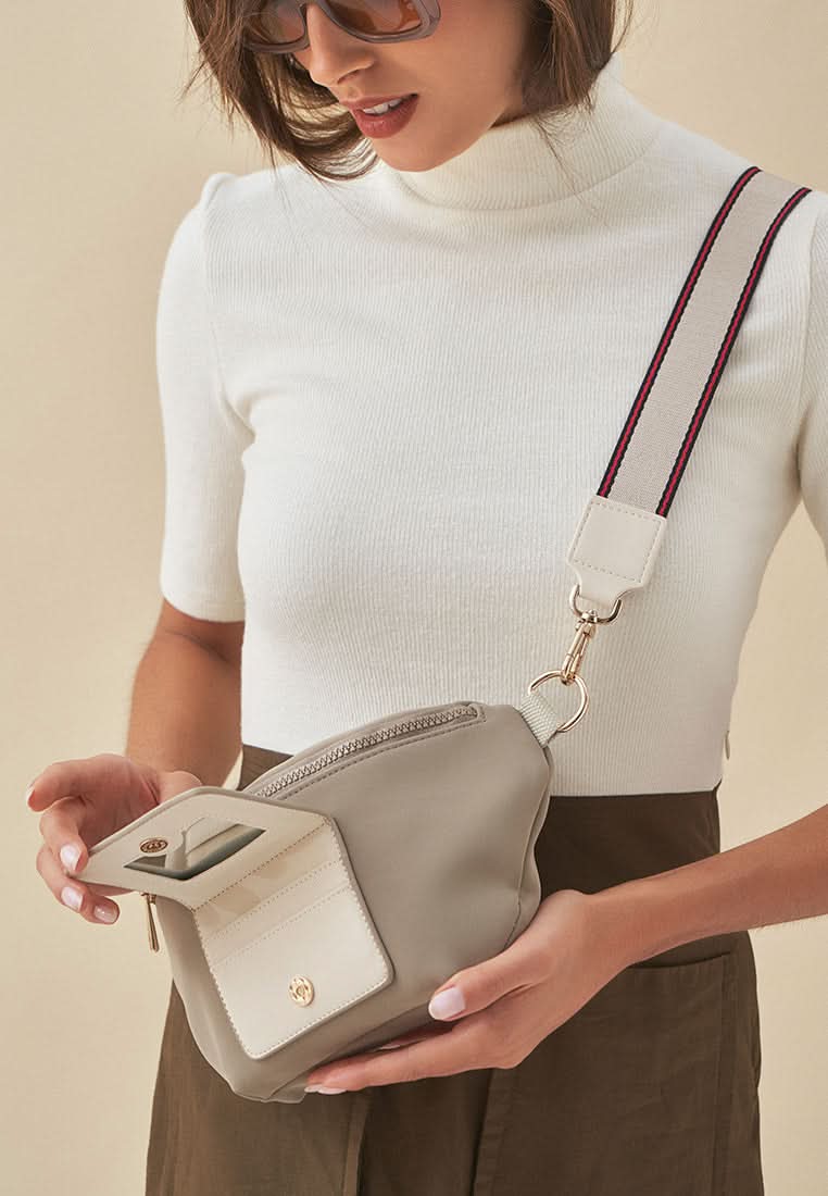 Bandolera con espejo Montsaint Vanity Beige - Imagen 5