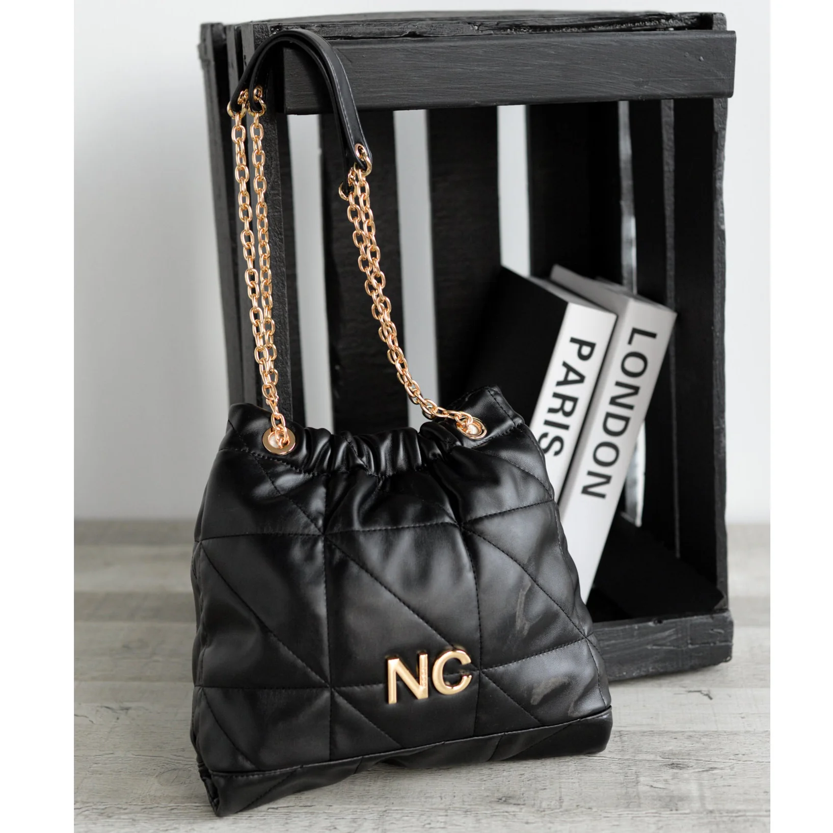 Saco piel vegana NC bordado Noco Negro - Imagen 2