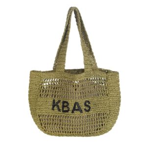 Bolso de hombro fibra natural Kbas color Kaki