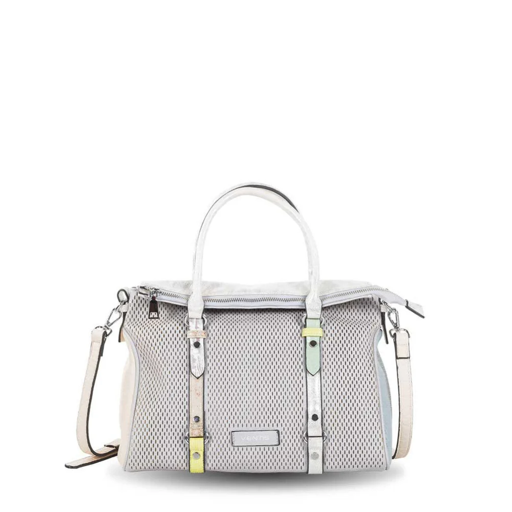 Bolso con Bandolera frontal perforado Ventis color Gris - Imagen 2