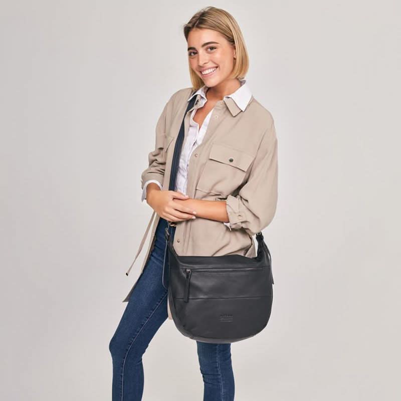 Bolso Bandolera mediano de Piel Gabol Dharma Negro - Imagen 7