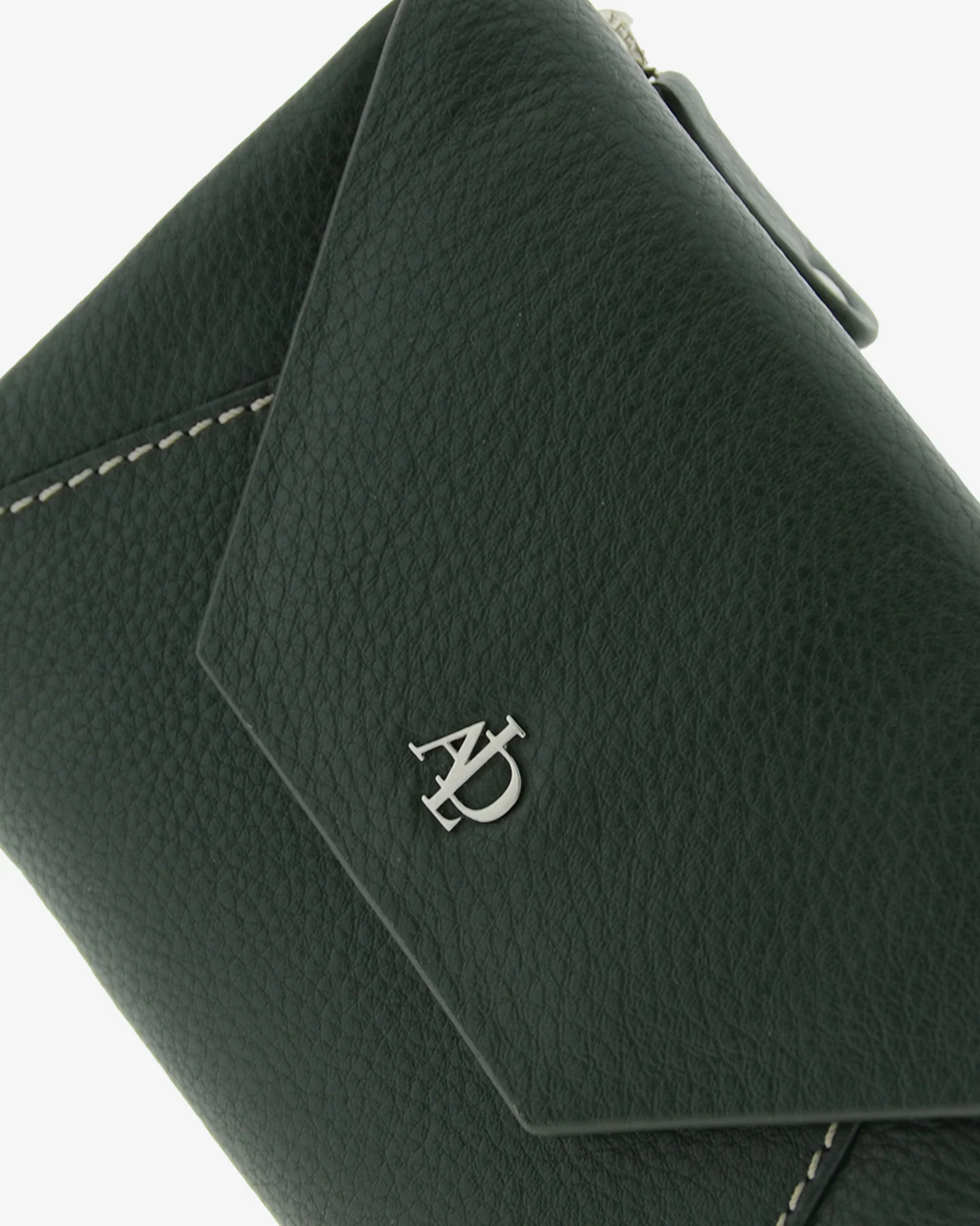 Billetero de Piel solapa (14 X 9cm) monedero de cremallera Adapell Lettera Verde - Imagen 5