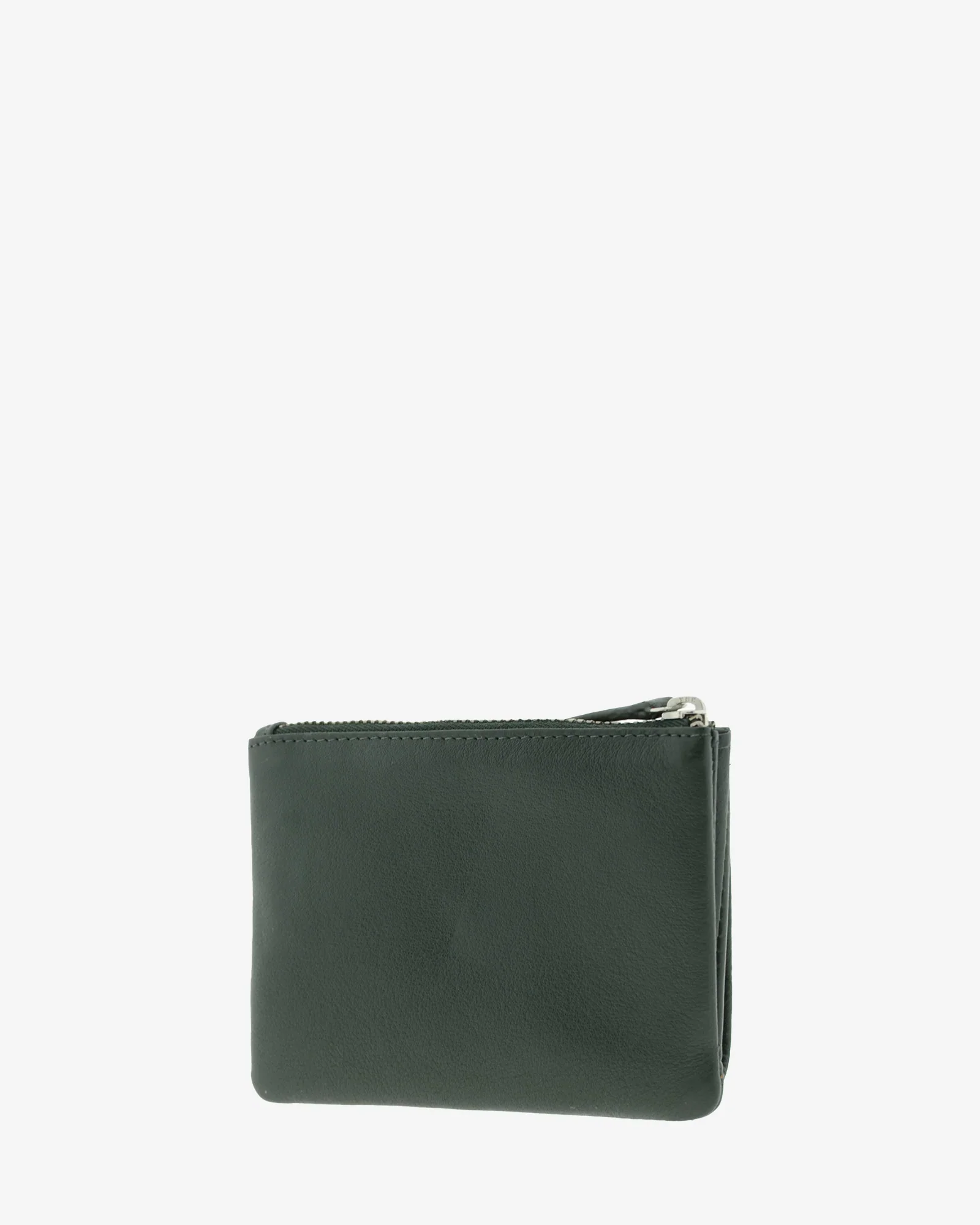 Billetero de Piel solapa (12 X 9cm) monedero de cremallera Adapell Lettera Verde - Imagen 5