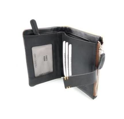 Cartera Billetero Pequeña (12x9cm) de Piel Caramelo Charol - Imagen 3