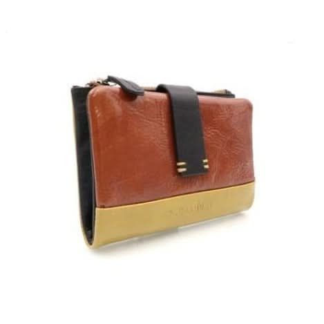 Cartera Billetero Pequeña (12x9cm) de Piel Caramelo Charol - Imagen 2