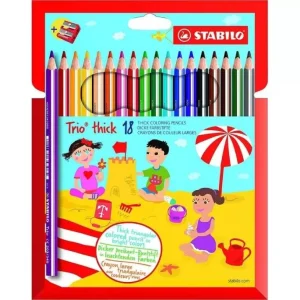 18 LAPICES DE COLORES GRUESOS TRIANGULARES